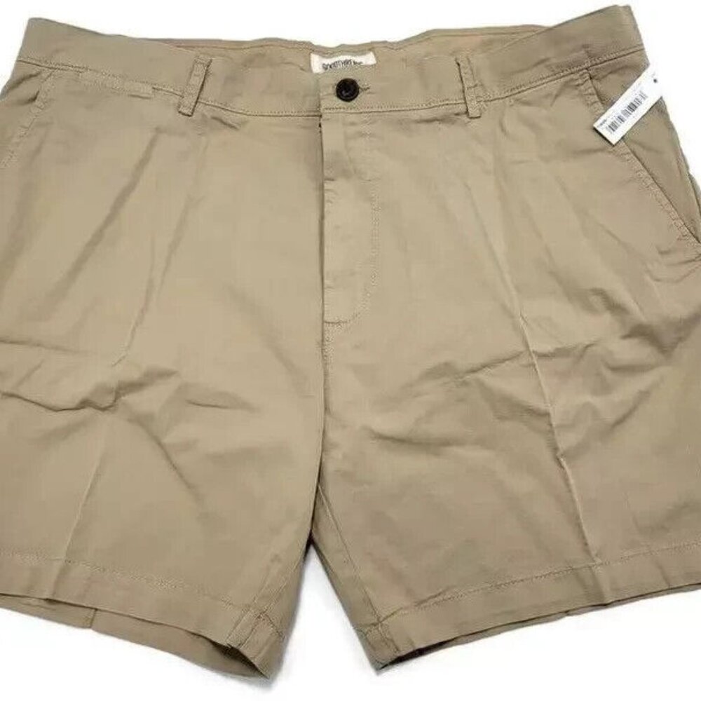 Goodthreads Men's Slim-Fit 7" Flat-Front Stretch Chino Shorts Khaki Size-29 & 34